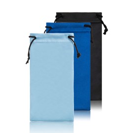 TRIUMPH VISION Microfiber Cleaning Cloth Glass Pouch - 3 Pack Soft Sunglasses Case Pouch Screen Cleaning Bag