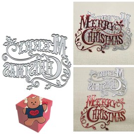 Merry Christmas Holly Leaves Die Cuts，Merry Christmas Holly Leaves Party Festival Invitation Card Cutting Dies Cut Stencils for DIY Scrapbooking Photo Album Decorative Embossing Paper Dies Card