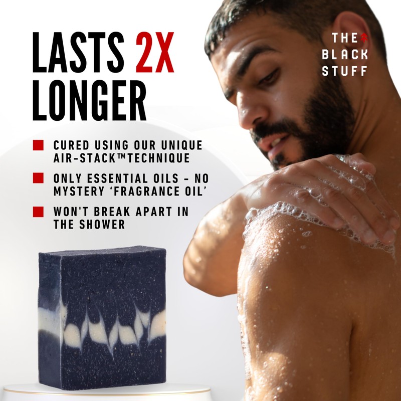 The Black Stuff All Natural Bar Soap for Men Handmade