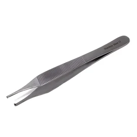 1x2 Rat Teeth Adson Tissue Forceps Tying Platform Cotton Holding Tweezers 4.75" Straight Pliers Comes with Ridged Wide Handle Made of Stainless Steel to do Lab Tasks
