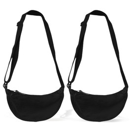 EUPSIIU 2 Stück Damen Halbmond Crossbody Schultertasche, Umhängetasche Damen Handtasche, Crossbody Bag Damen, Tragbare Shoulder Bag Umhängetasche mit Verstellbarer Schultergur (Schwarz)