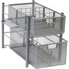 DecoBros Mesh Cabinet Basket Organizer with Split Card, Silver (Large
