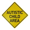 BTHUKO Autistic Child Area Heavy Duty Aluminum Warning Sign 12"
