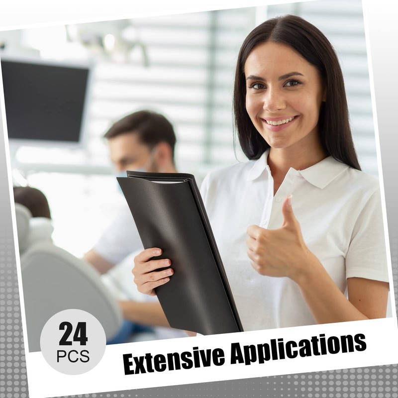 Teling 24 Pcs Report Covers with 3 Prong Fasteners Clear