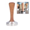 Coffee Tamper Stainless Steel Base Wooden Handle Heavy Duty Coffee
