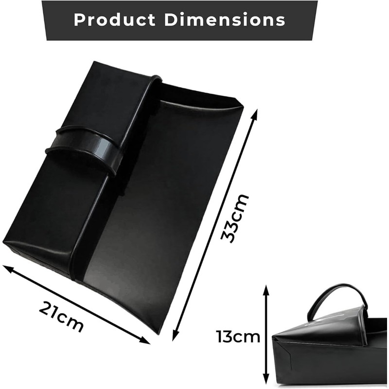 Heavy Duty Metal Dustpan with Handle Industrial Design Large Black