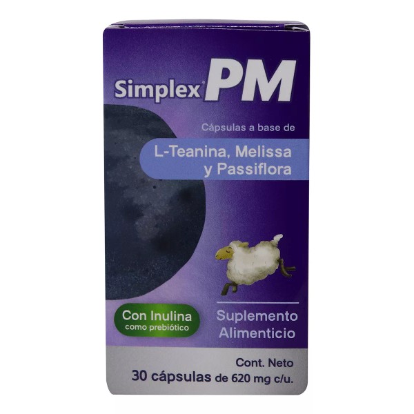 NTX WELLNESS Simplex-pm, L-teanina, Melissa, Passiflora Con Inulina, 30 C