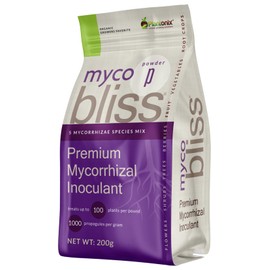 Myco Bliss Powder (200 g) - Mycorrhizal Fungi for Plants - 5 Strain Mycorrhizal Inoculant with 1000 Propagules Per Gram - Highly Concentrated Mycorrhizae for Plants, Gardening, & Potting Soil