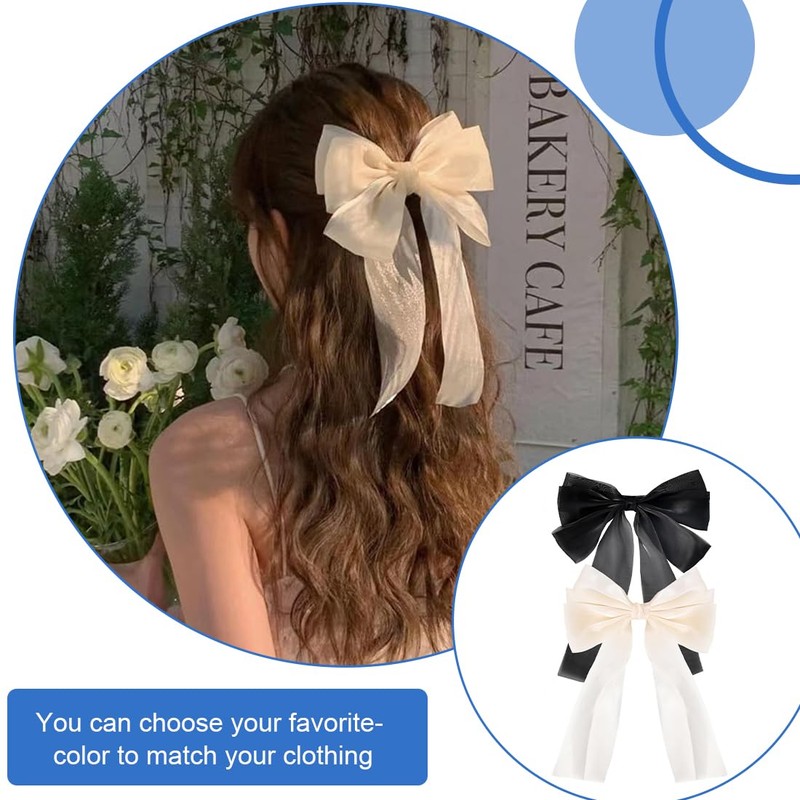 XPEX 2 Pcs Bowknot Hair Clips Big Bow Hair Clips