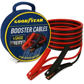 GOODYEAR Heavy Duty Jumper Cables for Car Battery – 4 Gauge 16 ft Booster Cables with Carrying Case for Cars, Trucks, SUVs, Emergency Roadside Kit