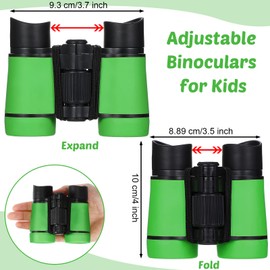 4 Set Kids Binoculars Children Colorful Real Binoculars Set Shockproof High Resolution Binoculars with Magnifying Glass and Compass for Bird Watching Hunting Hiking Outdoor Exploring (Light Color)
