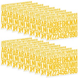 Letter Stickers 18 Sheets Alphabet Sticker 1 inch 2 inch Self Adhesive Waterproof Vinyl Letter Stickers for Scrapbooking Water Bottles Cup Poster Bulletin Board Mailbox Decor (Yellow, 1+2 Inch)