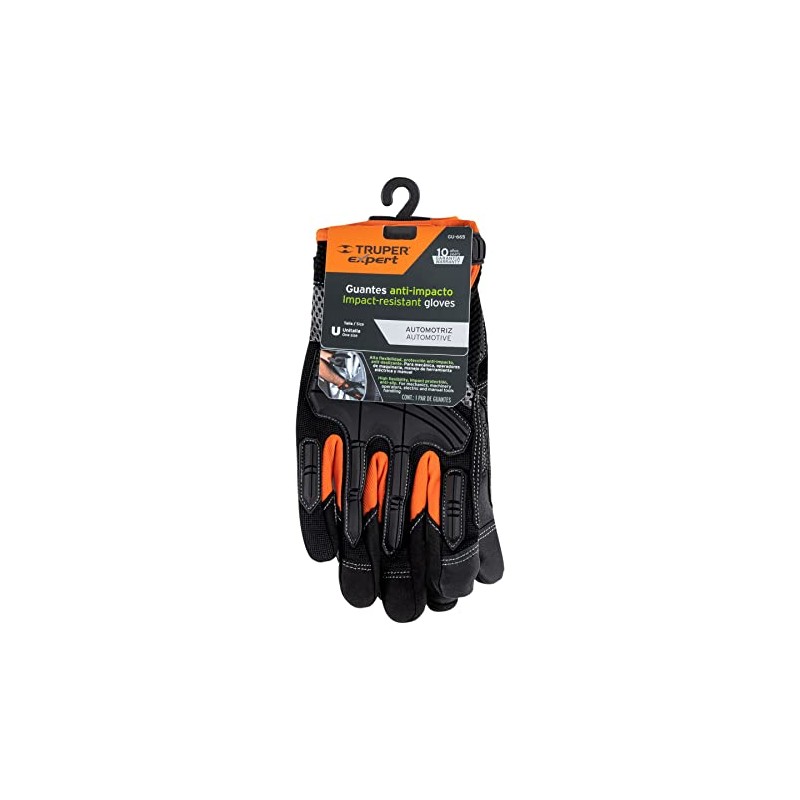 Truper Expert GU-665, Guantes para mecánicos con protección anti-impacto