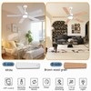 FUMLTP 52 inch Modern White Ceiling Fans with Lights APP/Remote