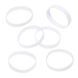 ONLYKXY 100 Pieces Silicone Cable Ties 1 inch/25mm Diameter Flat Rubber Bands Elastic Bands Supplies Reusable Rubber Rings Thick Rubber Bands for School Home or Office Elasticity Coil Ring (White)