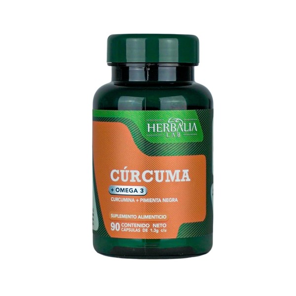 Herbalia Lab Crcuma Potenciada con Pimienta Negra y Omega 3,