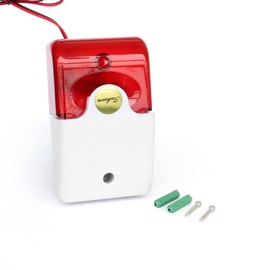 Taikuwu 12 V 105 dB Wired Flashing Strobe Siren Sound Alarm Home Security System Light Siren