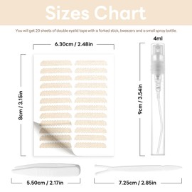 Ultra-Thin Invisible Lace Eyelid Tape 480 Count - Waterproof Double Eyelid Lifter Strips for Hooded/Droopy/Monolid Eyes Instant & Long-Lasting Eye Lift Stickers 20 Sheets Lace Pearl Base Parallel