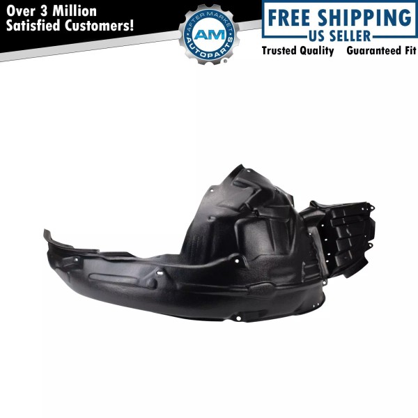 AM Autoparts Front Right Inner Fender Liner Black For 2010-2015