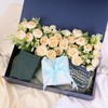 Aimyoo Navy Blue Collapsible Gift Box with Magnetic Closure Lids