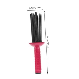 SAFIGLE Fluffy Hair Volume Comb for Curly Hair Styling Portable Round Curling Brush in Red Anti-Slip Design for Easy Blow Drying and Volume Creation