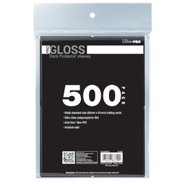Ultra PRO - 500ct Black PRO-Gloss Standard Card Sleeve Deck Protector, Protect & Store Collectible Cards, Sports Cards, MTG, D&D Cards, Size for Standard Size Cards, High Clarity, Glossy