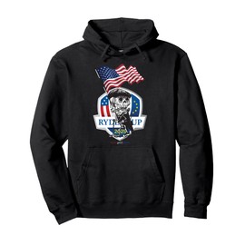 Skeleton Golfer USA Flag Funny Ryder Cup 2025 Design Pullover Hoodie