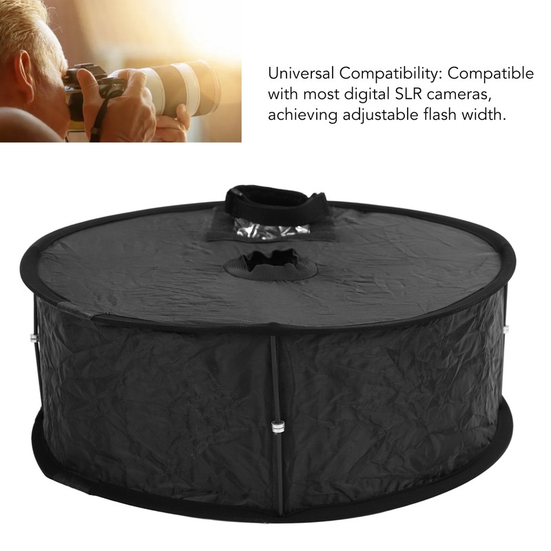 Ring Flash Softbox 17in Flash Diffuser Foldable Portable with Carrying