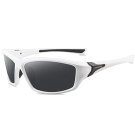 Kyoto Okazakao Men's Sports Sunglasses, Polarized Sunglasses, UV400, UV Protection, Lightweight, 6-Piece Set, white