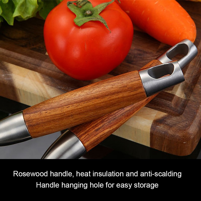 4Pcs/Set 304 Stainless Steel Rosewood Cooking Utensils Cookware Set Kitchen