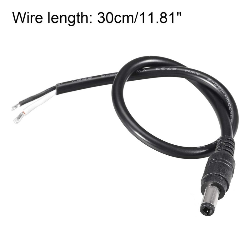 sourcing map DC Power 5.5mm x 2.5mm 10A 18AWG 30cm