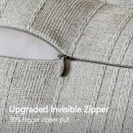 a moment Linen Pillow Covers Set of 2,Boho Farmhouse Throw Pillowcases Neutral Textured Decorative Covers for Couch Sofa Bed, Soft Linen Blend Accent Case Cushion Home Decor 18"x18"Light Grey