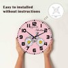NOMEDOGYIM Bicycle Wall Clock Battery Operated Daisy Pink Background Wall
