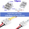 RUNCCI-YUN 12Pack led Light Strips Connectors 8mm 2 Pin Solderless