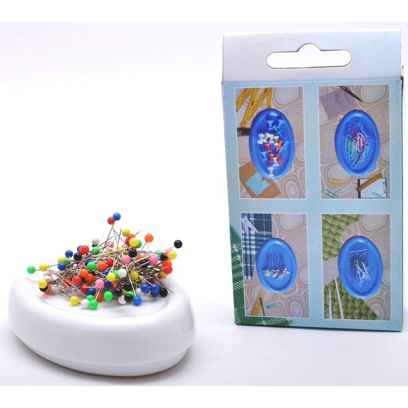 Trimz Magnetic Pin Cushion, White, 12 x 8 x 3