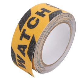 Non-Slip Tape, Watch Your Step Anti Slip Tape, Yellow PVC Floor Stair Step Abrasive Caution Safety Tape Sticker, for Stair, Toilet, Swimming Pool and Floor to Avoid Slippage(Length 5m x Width 48mm)