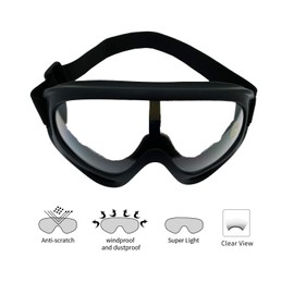 LJDJ Dirt Bike Goggles, 2-Pack ATV Motorcycle Goggles Riding Off-Road Motocross Eyewear Anti-UV Adjustable Racing Cycling Protective Glasses for Child Youth Adult
