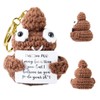 GUYOMM Positive Poo Gifts with Key Chain Funny Knitted Poo