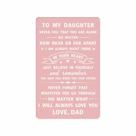 DEGASKEN Daughter Gifts from Dad, Love Daughter Wallet Card for Mothering Sunday Christmas New Job, Teen Girls Gifts Ideas