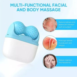 2 En 1 Rodillo Para Masaje Frio Facial Cara Arrugas Belleza                                                                                           