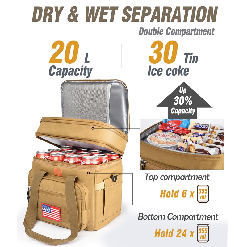 CaCTOUR Lunch Box for Men,Double Deck Tactical Lunch Bag with