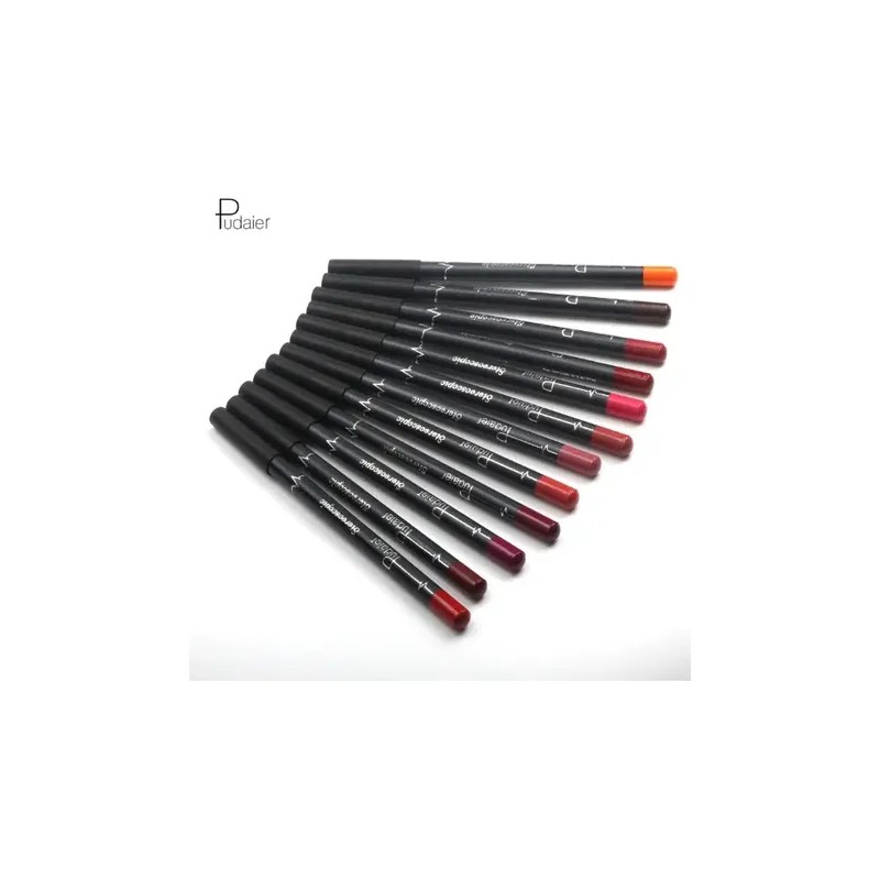 Juego De Delineador De Labios Impermeable Mate Sexy De 12pcs