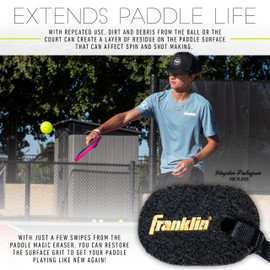 Franklin Sports Pickleball Eraser Cleaner - Paddle Magic Carbon Fiber Paddle Eraser - Cleans Carbon Fiber Face Paddles - Easy to Use Pickleball Accessories for Paddle Maintenance + Cleaning