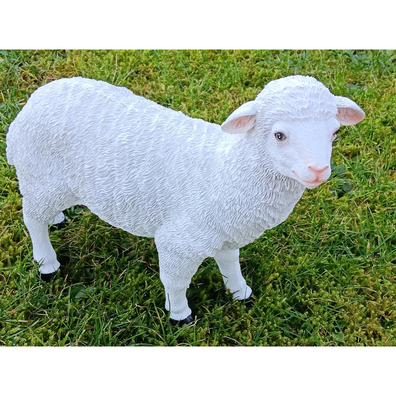 Geschenkestadl Garden Figure Sheep Weatherproof 23 cm High Animal Figure