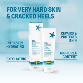 CCS Cracked Heel Repair Cream- Visible Results in 3 Days for Heels and Very Dry Feet, Contains 25% Urea Lactic Acid, Clinically Tested, 125 ml