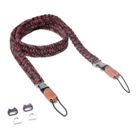 C-Rope The Traveler Camera Strap Hand-Woven Paracord Shoulder Strap with Quick Release 100 cm Black/Red