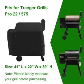 Grill Cover Fits Traeger Grills Pro 575 & Pro 22 Electric Grill and Smoker, Cover Geny Outdoor Heavy Duty Waterproof BBQ Grill Cover