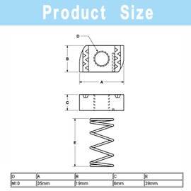 BEANPRECOY Galvanized Spring Nut 10Pcs C-Shaped Steel Special Spring Nut Spring Strut Channel Cone Nut for Strut Channel Stainless Steel Spring Channel Nuts M6 M8 M10 M12 Spring Nut Channel Nut Silver