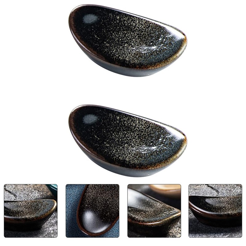 Housoutil Chopstick Rests Holders Ceramic, 2PCS Japanese Spoon Rest, Mini
