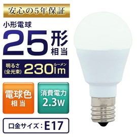 アイリスオーヤマ LED電球 口金直径17mm 25W形相当 電球色 全方向タイプ LDA2L-G-E17/W-2T5